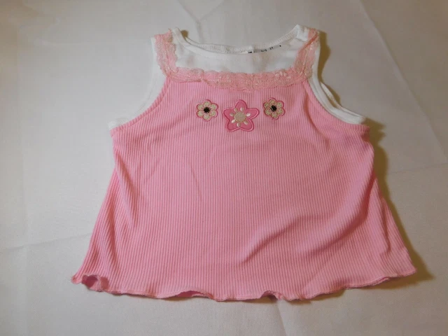 Young Hearts Ragazzi 3T Neonato Canotta senza Maniche Camicia Top Rosa Nwot