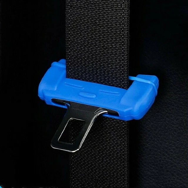 2Pcs Car Seat Belt Buckle Clip Silicone Anti-Scratch Protector Cover Parts Blue