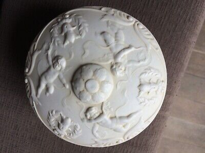 Perlam neige Texier Superbe importante ancienne bonbonnière émaillée houx 