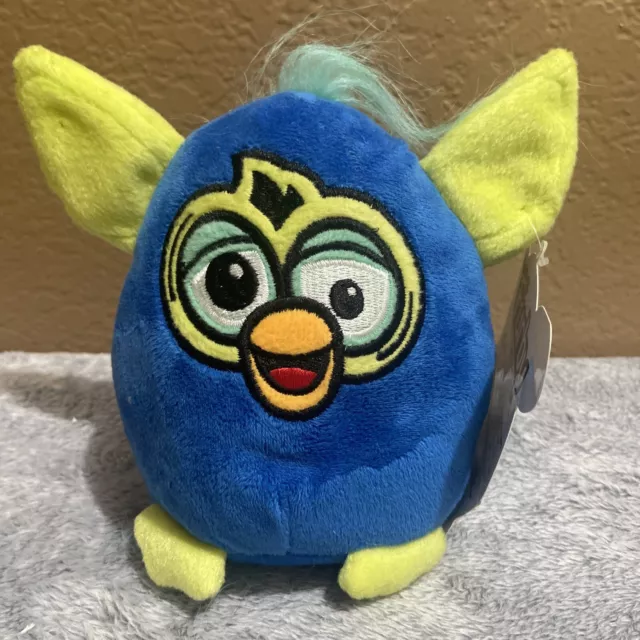 2017 BLUE FURBY 8” Plush Stuffed Toy Factory Teal Blue With Yellow Ears