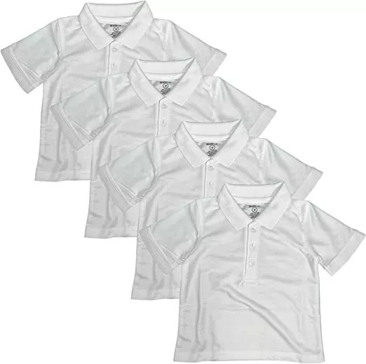 Studio 3 Boy’ - 4-Pack School Uniform Short-Sleeve Pique Polo Shirts