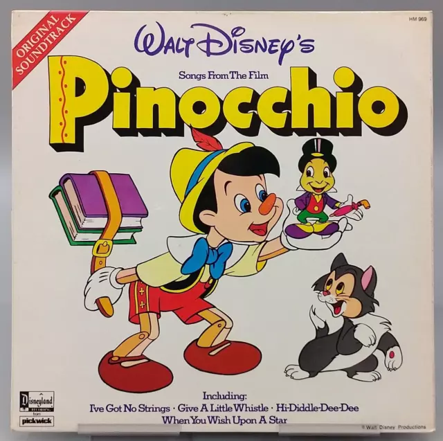 Walt Disney's Original Soundtrack  Pinocchio 1940 Pickwick HM 969 1979 Mono