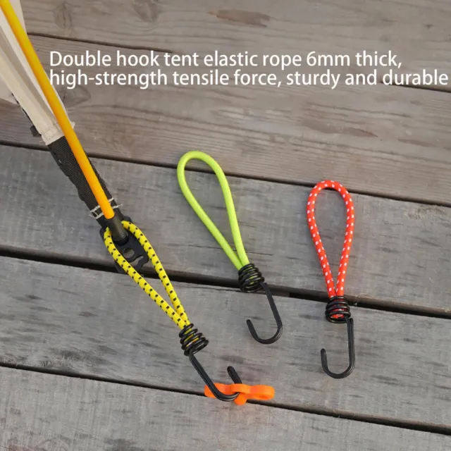 Short Bungee Cords with Hook Outdoor Small Elastic Camping Tent Bungee Straps