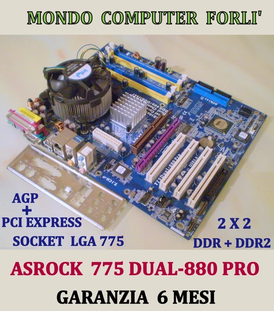 Asrock 775dual Vsta Asrock 775 Ddr3 SCHEDA MADRE SOCKET 775 ASROCK  775Dual-880Pro+CPU INTEL DUAL CORE