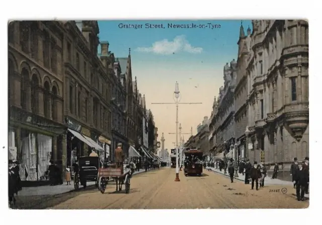 Grainger Street, Newcastle-On-Tyne, Northumberland, Postcard.