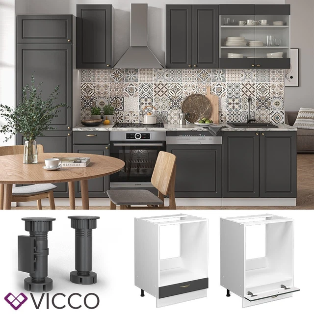 Meuble Sous-plan VICCO Fame-Line - Blanc Haute Brillance - 60 Cm - Cuisine