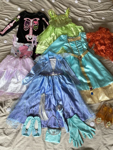 Girls Dress Up Clothes Bundle Age 5-6 years Disney Frozen Brave Merida Tinkerbel