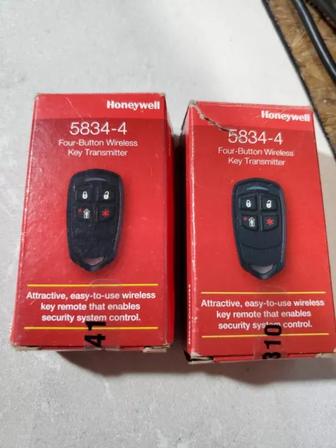 LOT of 2 / Honeywell 5834-4 Wireless Key Transmitter Remote Keyfob