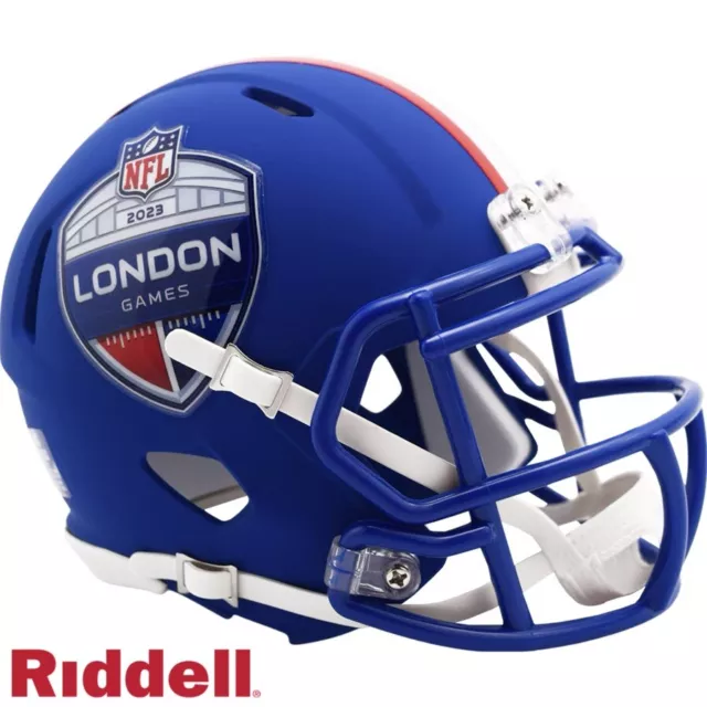 Brand New With Box NFL Riddell London Games 2023 Mini Helmet Blue