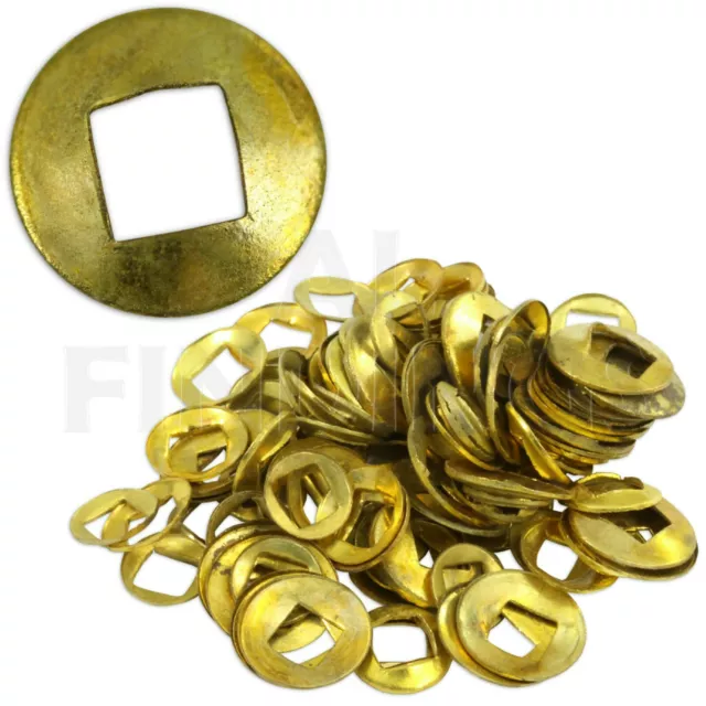 Brass Domed Clock Washers, Square hole 100 washer mix Clockmaker Movement Repair