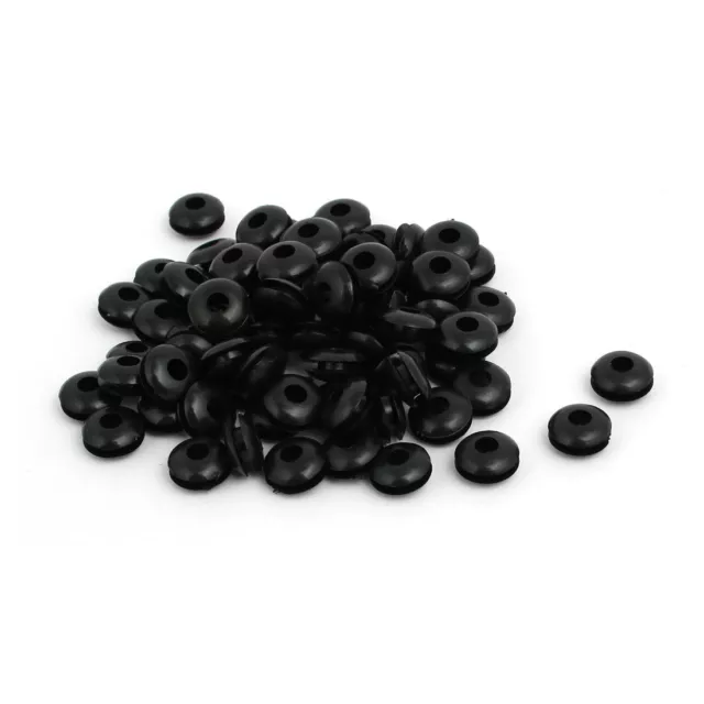 4mm Inner Dia Rubber Ring Sealing Grommet Electrical Wiring Gasket Black 80pcs