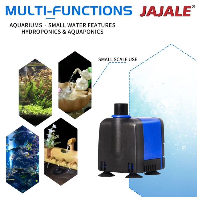 JAJALE 130GPH Mini Submersible Pump Aquarium Fish Tank Fountain Water Hydroponic