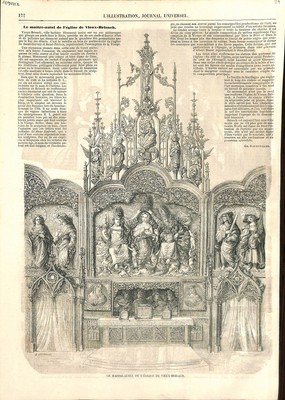 Le Maître-autel de l'église de Vieux-Brisach Bade-Wurtemberg ILLUSTRATION 1858 