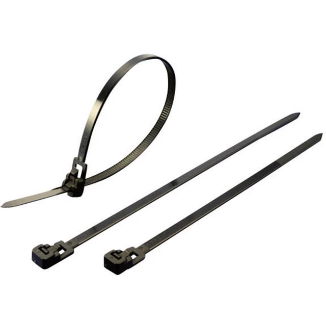 TRU COMPONENTS 1592761 TC-HVR300SBK203 Assortiment de serre-câbles 300 mm 4.50