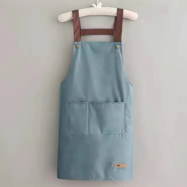 Kitchen Apron Anti Dirty Home Cooking Durable Waterproof Oilproof With Pockets