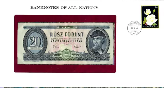 *Banknotes of All Nations Hungary 20 Forint 1975 P-169f UNC C165 138427