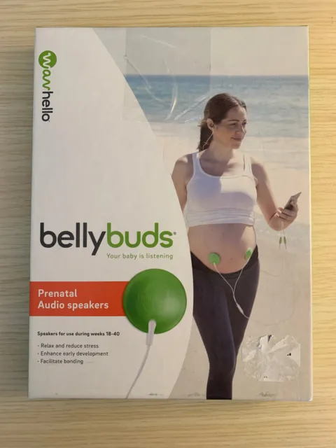 Altavoces de audio prenatal WacHello Belly Buds totalmente nuevos