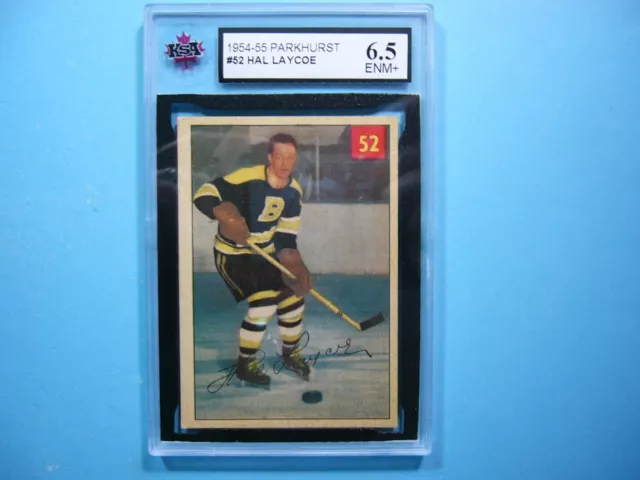 1954/55 Parkhurst Nhl Hockey Card #52 Hal Laycoe Ex/Nm+ Ksa 6.5 Sharp!! Parkie