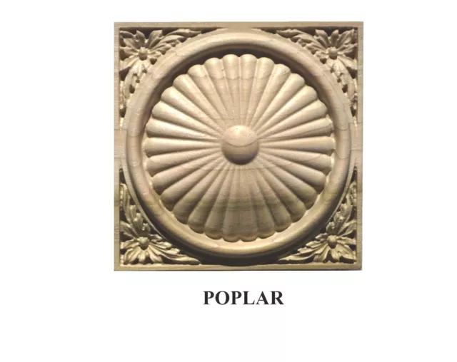 Solid Hardwood carved Rosette / Casing Blocks