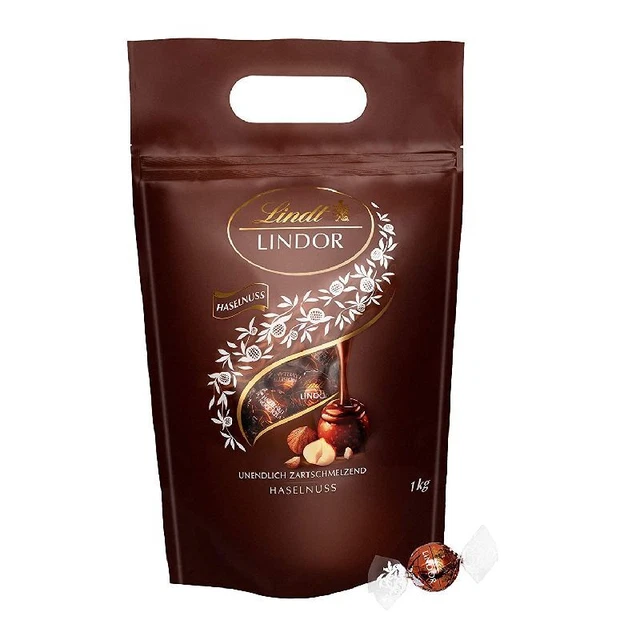 Palline di cioccolato al latte alla nocciola Lindt Lindor - circa 80 palline, 1 kg