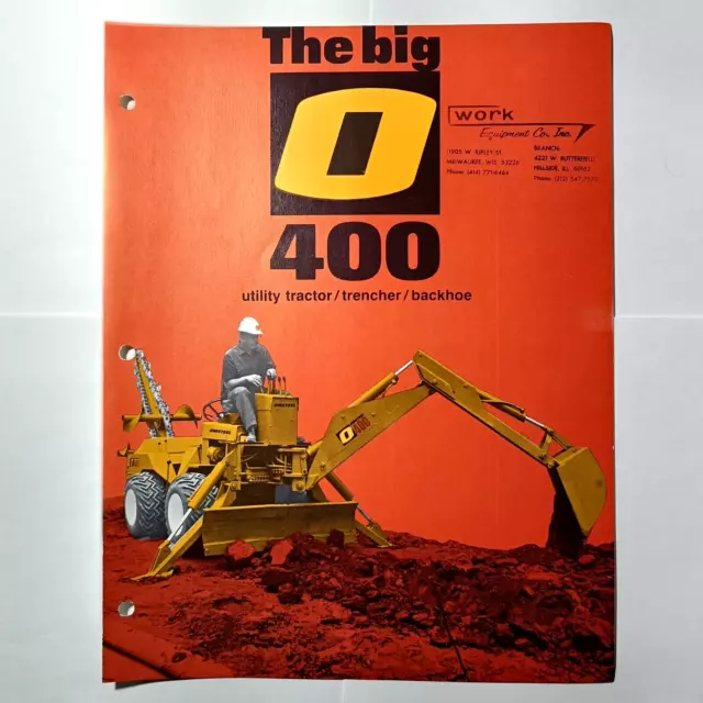 Omsteel Products 400 utility tractor trencher backhoe brochure vintage 1960s