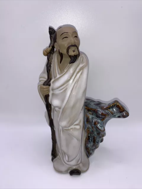 FINE PORCELAIN SHIWAN PHYSICIAN FIGURE STATUE SIGNED MUDMAN- Vintage Chinese