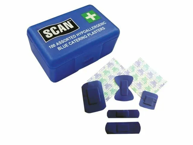 Scan - Hydroscopic Blue Plasters 100 Assorted