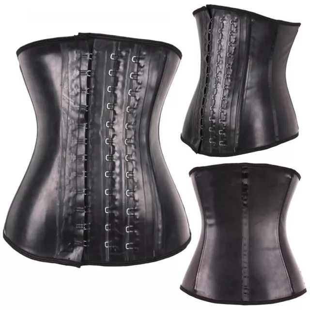 Women Latex Underbust Body Shaper Waist Clincher Corset Training Trainer Belt UK