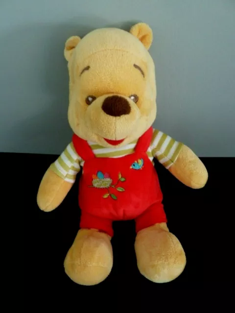 T7 - PELUCHE DOUDOU DISNEY WINNIE OURS ROUGE VERT OISEAU NID  OEUF 24cm ET NEUF*