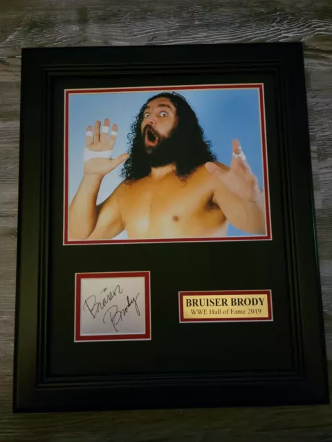 Bruiser Brody Autograph Reprint 8X10 Framed And Matted