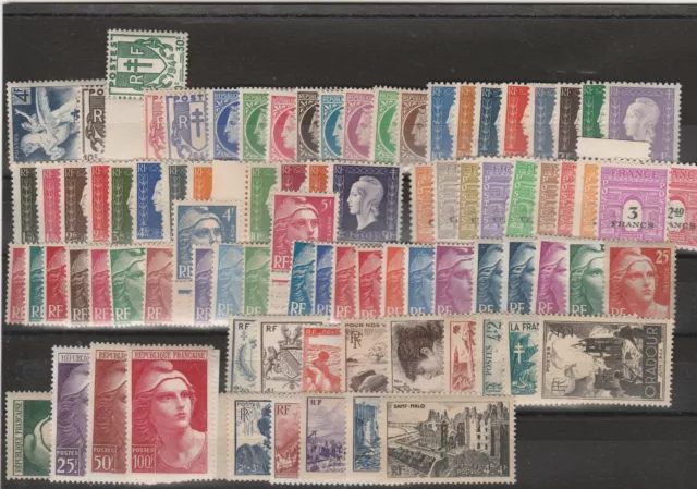 Timbres France Neufs Annee Complete 1945   Liquidation Double