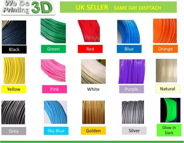 3D Printer Filament PLA 3mm, 20+ Colours - 40m 20m 10m Lengths - Reprap 3.00mm