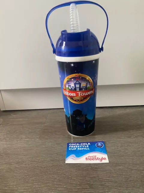 Alton Towers Coca Cola Freestyle  Cup Reusable Beaker and 1 refill voucher for p