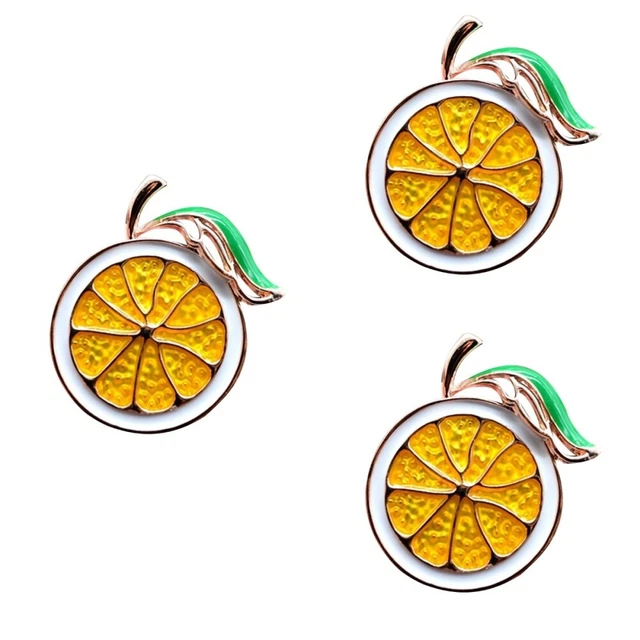 3x Brosche Schöne Zarte Broche Cartoon Furit Zitrone Muster Für Kinder Mädchen