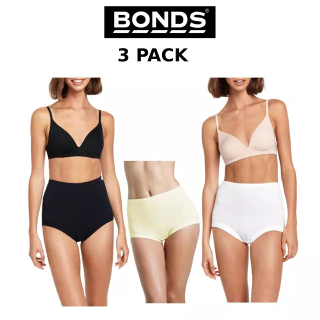 WOMENS BONDS FULL Brief Satin Touch Cottontails High Waist Knickers 6 Pack  W012 $89.95 - PicClick AU