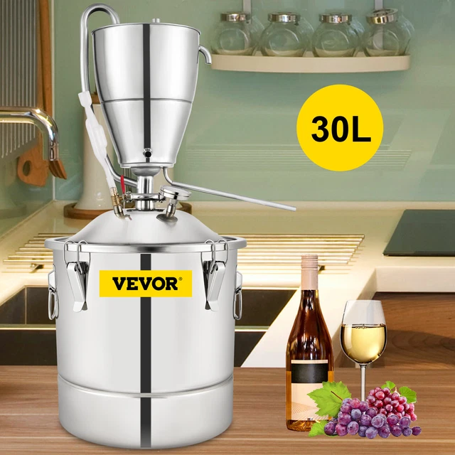 VEVOR Distillatore Condensatore Pompa 30L in Acciaio Inox per Vino Birra Grappa