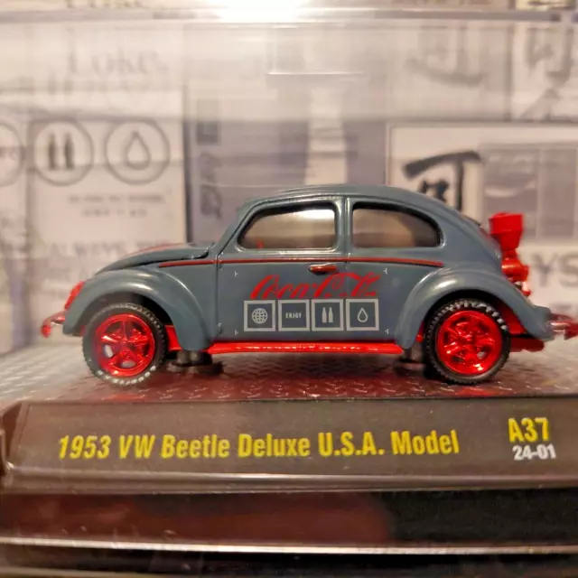 New M2 Machines Coke Cola Chase 1953 Vw Beetle Deluxe A37 24-01