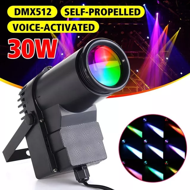 30W Spot Stage Lighting LED RGBW DMX512 Pinspot DJ Bar Disco Party Show Light