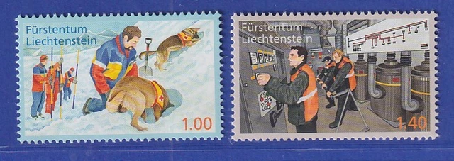 Liechtenstein 2013 Freiwillige Aktivitäten Lawinenhundeführer Mi.-Nr. 1665-66 **