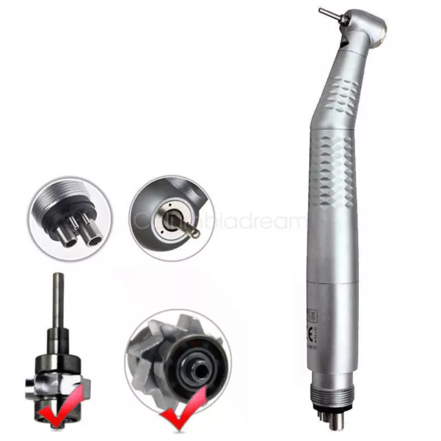 5pc Dental Handstück High Speed LED Fiber Optic Handpiece Turbine 4-Hole push 3