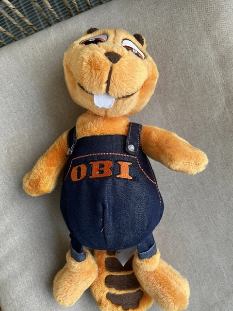 OBI BIBER Stofftier Kuscheltier Baumarkt Heimwerker ca. 30 cm OBI