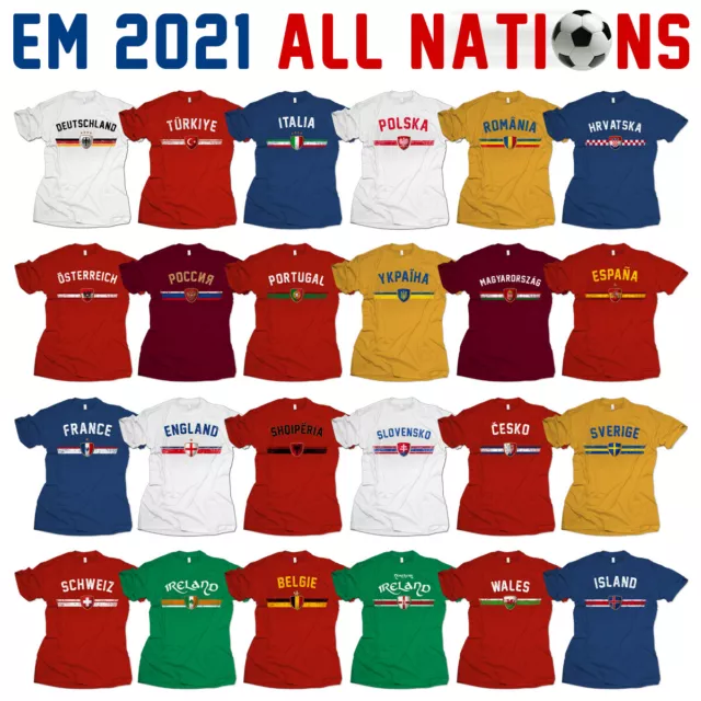 WM 2022 Weltmeisterschaft alle Länder Fußball Fan Trikot T-Shirt