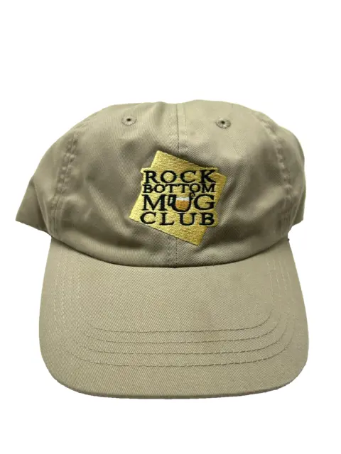 Rock Bottom Mug Club Beer Brewery Restaurant Hat Cap Strapback Beige   Bg1 C