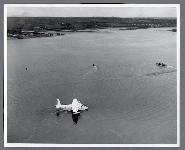 Short Sunderland Flying Boat French Navy Large Original Vintage Press Photo 2