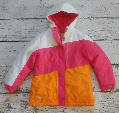 ZEROXPOSUR 10-12 Girls White Orange Pink Winter Heavy Double Layer Jacket VGUC