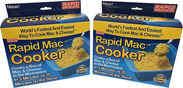 Rapid Mac Cooker | Microwave Macaroni & Cheese in 5 2 Count (Pack of 1), Blue
