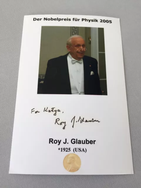 ROY GLAUBER  Nobelpreis Physik 2005 signed Foto 10 x 14 Autogramm