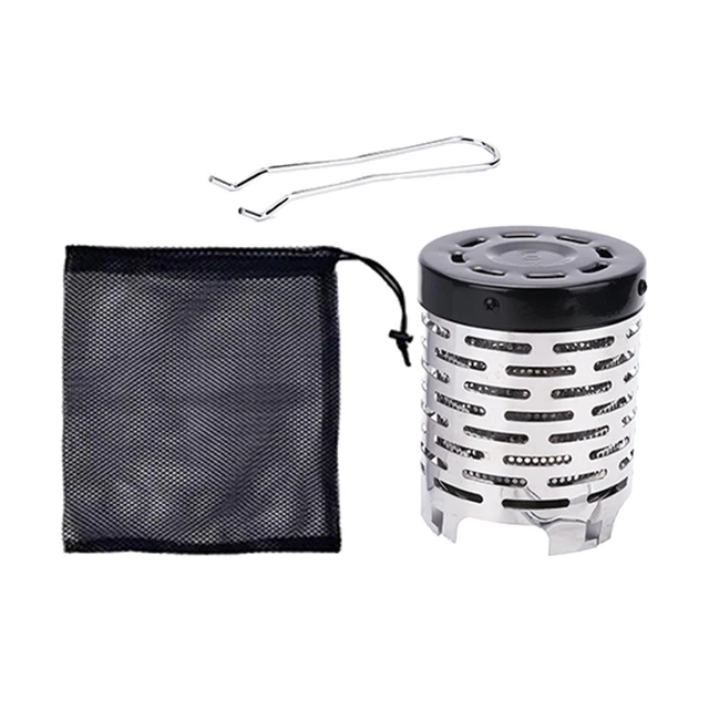 Gonex Réchaud de tente portable, poêle de camping à bois avec tuyaux de cheminée et gant pour tente, plein air, chauffage, cuisine, pêche sur glace