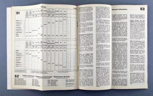 Swissair Airline Timetable Worldwide Summer 1973 Second Issue Flugplan 2