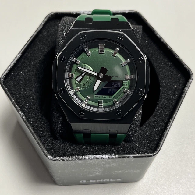 CASIO GA2100 CASIOAK Mod AP Royal Oak G-Shock “Emerald Green” Custom ...